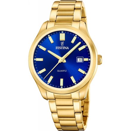 Festina Classic Zegarek Męski na bransolecie z niebieską tarczą 20740/2