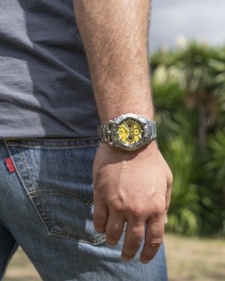 Festina The Originals Zegarek Męski na bransolecie z żółtą tarczą 20743/4