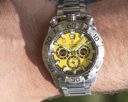 Festina The Originals Zegarek Męski na bransolecie z żółtą tarczą 20743/4