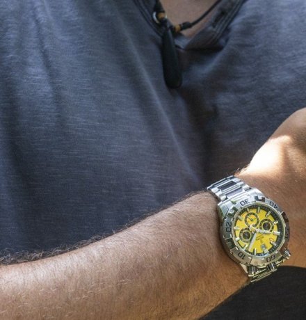 Festina The Originals Zegarek Męski na bransolecie z żółtą tarczą 20743/4