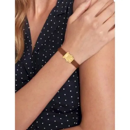 Tommy Hilfiger TH85 zegarek damski złoty na brązowym pasku 1782822