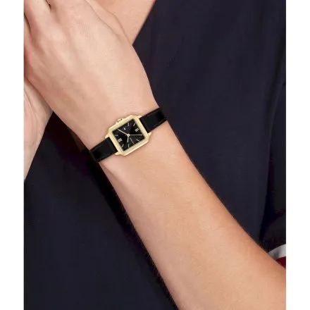 Tommy Hilfiger MIA zegarek damski złoty na czarnym pasku 1782835 