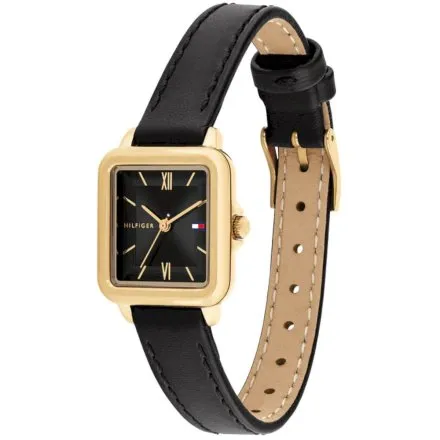 Tommy Hilfiger MIA zegarek damski złoty na czarnym pasku 1782835 