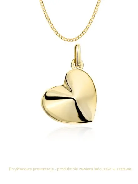 Zawieszka złota dwustronne serce 3D • Złoto 585 0.72 g