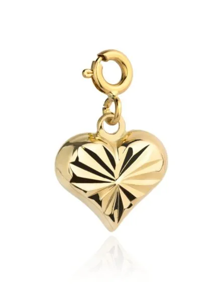 Zawieszka charms diamentowane serce • Złoto 585 0.75 g