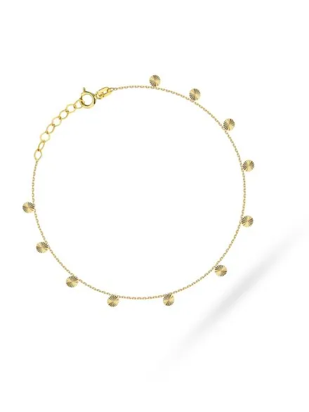 Bransoletka złota z diamentowanymi kółkami • Złoto 585 0.78 g