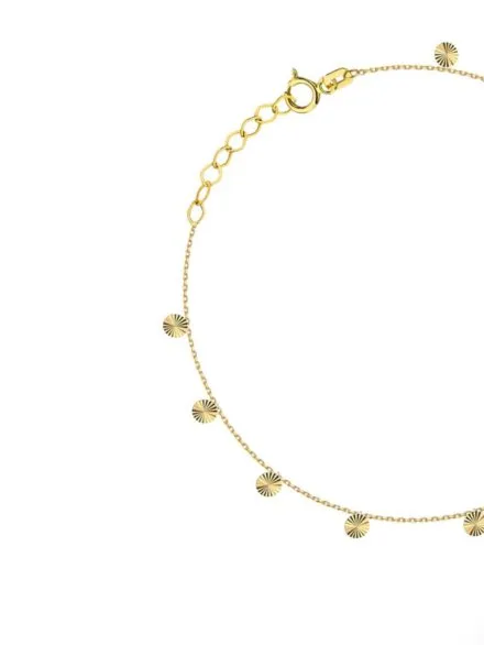 Bransoletka złota z diamentowanymi kółkami • Złoto 585 0.78 g