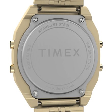 Timex T80 TW2V74300 retro złoty zegarek na bransolecie z wyświetlaczem