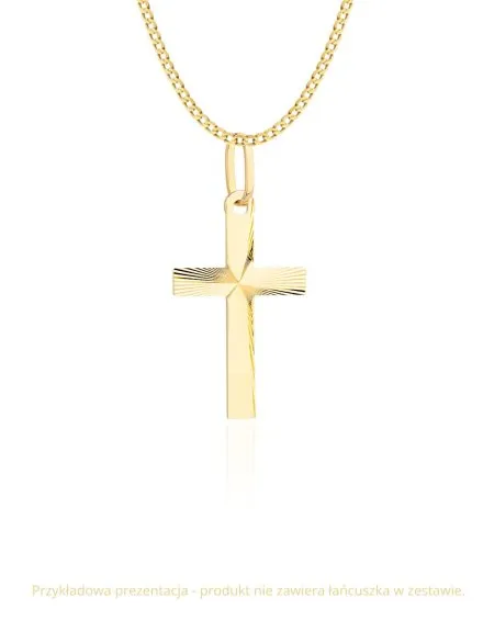 Zawieszka krzyżyk złoty diamentowany delikatny • Złoto 585 0.25 g