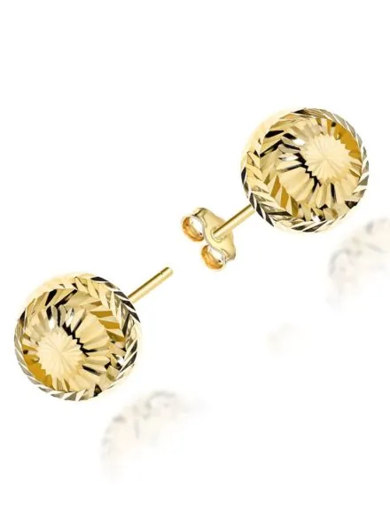 Kolczyki złote diamentowane kulki party 10 mm • Złoto 333 1.03 g