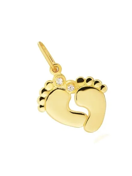 Zawieszka złota stópki z cyrkoniami • Złoto 585 0.66 g