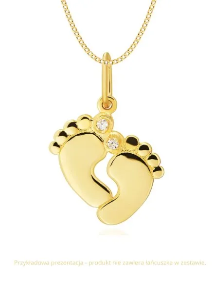 Zawieszka złota stópki z cyrkoniami • Złoto 585 0.66 g