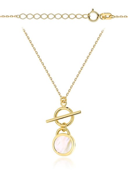 Naszyjnik złoty kółeczko i masa perłowa • Złoto 585 2.47 g 