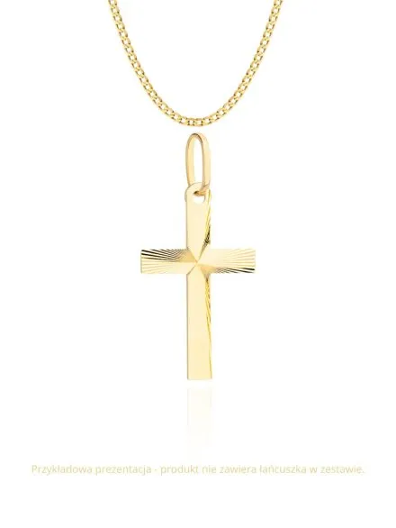 Zawieszka krzyżyk złoty diamentowany średni • Złoto 585 0.57 g