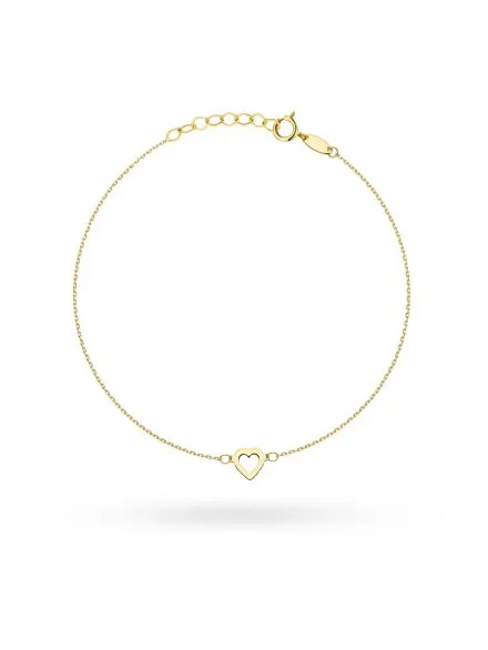 Bransoletka złota kontur serca • Złoto 585 0.70 g
