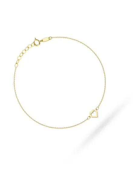 Bransoletka złota kontur serca • Złoto 585 0.70 g