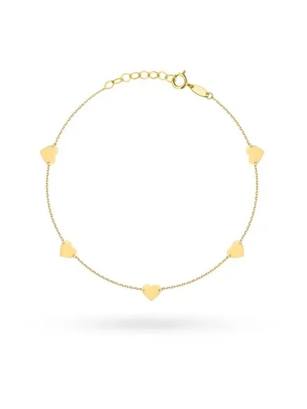 Bransoletka złota pełne serduszka • Złoto 585 0.92 g