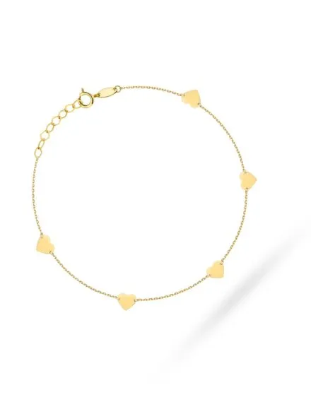 Bransoletka złota pełne serduszka • Złoto 585 0.92 g