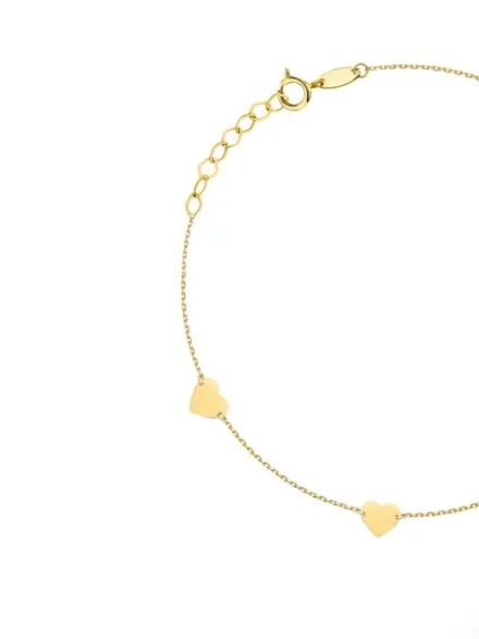 Bransoletka złota pełne serduszka • Złoto 585 0.92 g