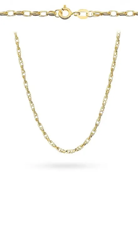 Naszyjnik złoty podwójne owalne rolo 45 cm • Złoto 585 2.00 g