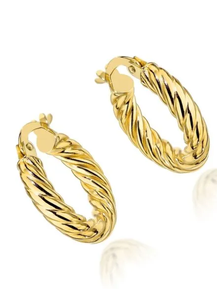 Kolczyki złote splecione kółeczka • Złoto 585 1.50 g