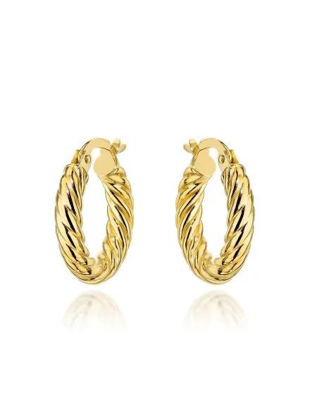 Kolczyki złote splecione kółeczka • Złoto 585 1.50 g