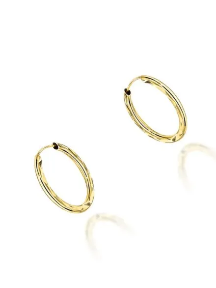 Kolczyki złote koła diamentowane super lekkie 1,8 cm • Złoto 585 0.73 g