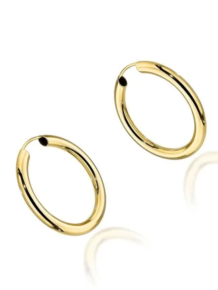 Kolczyki złote koła - 2,2cm super lekkie • Złoto 585 1.50 g