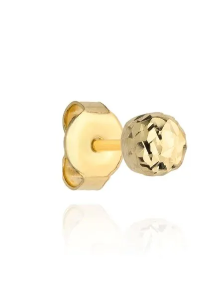 Kolczyki kulki super lekkie diamentowane 6 mm • Złoto 585 0.55 g