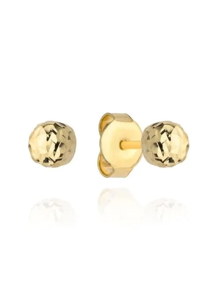 Kolczyki kulki super lekkie diamentowane 6 mm • Złoto 585 0.55 g