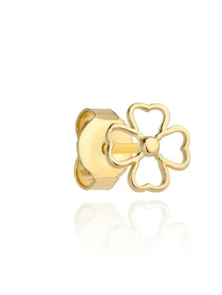 Kolczyki złote czterolistne koniczynki kontur • Złoto 585 0.67 g