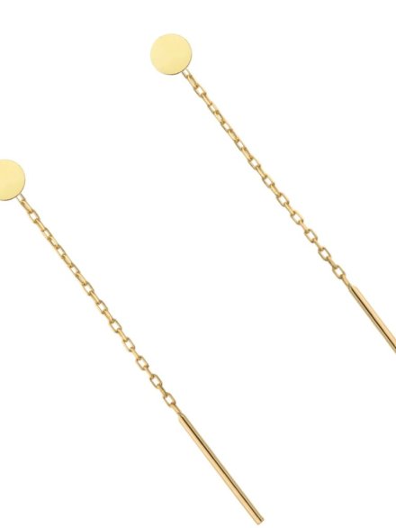 Kolczyki przewlekane złote małe pełne kółko • Złoto 585 0.60 g