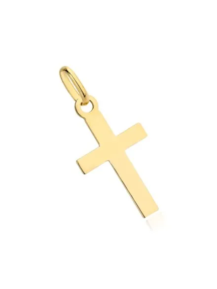 Zawieszka krzyżyk złoty gładki prosty • Złoto 585 0.65 g