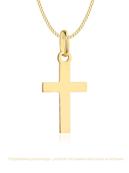 Zawieszka krzyżyk złoty gładki prosty • Złoto 585 0.65 g