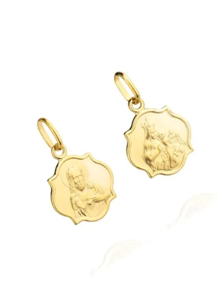 Szkaplerz Matka Boska otwarte serce Jezusa błyszczący • Złoto 585 1.09 g