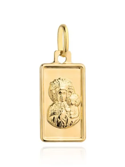 Medalik złoty Matka Boska Częstochowska w prostokącie • Złoto 585 0.80 g