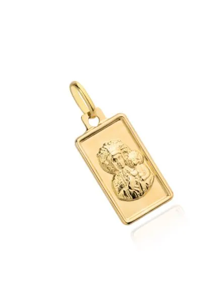 Medalik złoty Matka Boska Częstochowska w prostokącie • Złoto 585 0.80 g