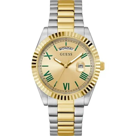 Guess Connoisseur zegarek męski złoto-srebrny ze złotą tarczą GW0265G14