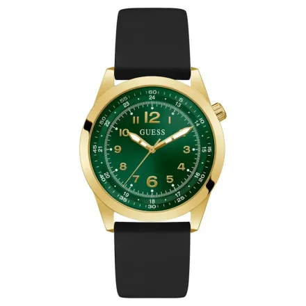 Guess Max zegarek męski z zieloną tarczą i czarnym paskiem GW0494G4