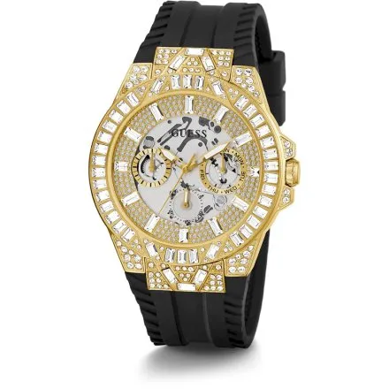 Guess Dynasty zegarek złoty z kryształkami na pasku GW0498G2