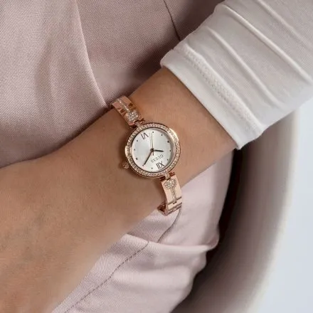 Guess Lovey zegarek damski różowozłoty z kryształkami GW0655L3