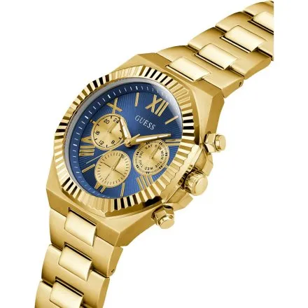 Guess Equity zegarek męski złoty granatowa tarcza GW0703G6 