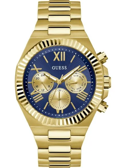 Guess Equity zegarek męski złoty granatowa tarcza GW0703G6 
