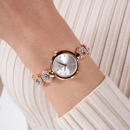 Guess Stardom zegarek damski biżuteryjny różowozłoty z kryształami GW0757L3