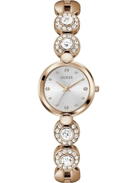 Guess Stardom zegarek damski biżuteryjny różowozłoty z kryształami GW0757L3