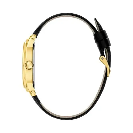 Guess Annette zegarek damski złoty na pasku skórzanym GW0860L5