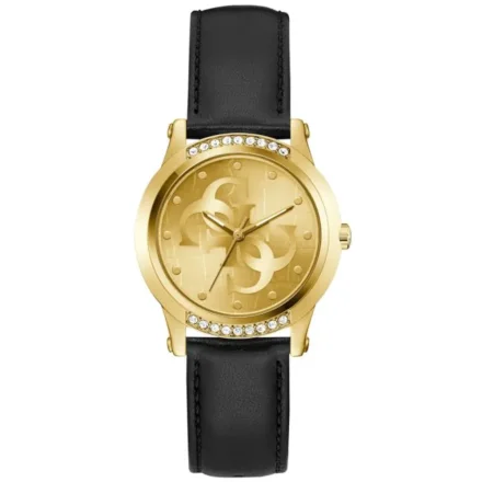 Guess Annette zegarek damski złoty na pasku skórzanym GW0860L5