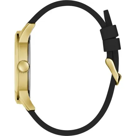 Guess Badge zegarek męski złoty na pasku z kryształkami GW0916G1
