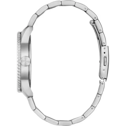 Guess Varsity srebrny zegarek  z czarną tarczą i srebrną bransoletką GW0889G1