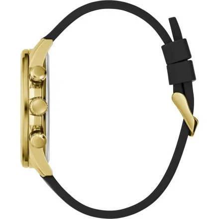 Guess Walker złoty zegarek męski z czarną tarczą na pasku GW0913G2 